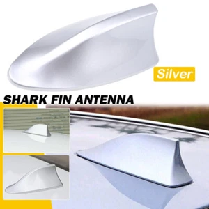 Silver Universal Car Roof Shark Fin Antenna Cover Vortex Aerial For MOST CARS - Picture 1 of 9