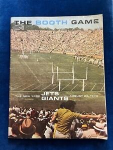 Vtg Aug 1970 NY Jets vs Giants "The Booth Game" at Yale Bowl - Football Program 