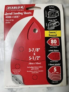 Diablo Oxide Detail Sanding 3-7/8 In. x 5-1/2 In. Cat/Mouse Hook & Lock 80 Gr - Picture 1 of 3