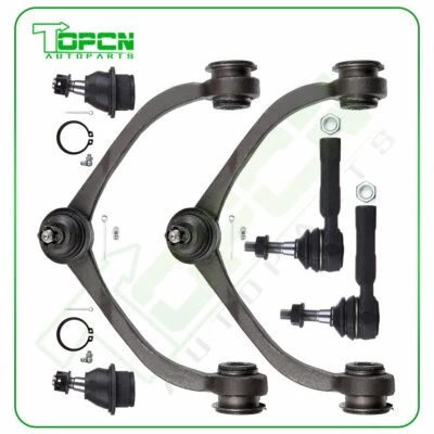 For 2005-2009 2010 Dodge Dakota 6pcs Upper Control Arms Tie Rod Ends Ball Joints - Image 1 of 4