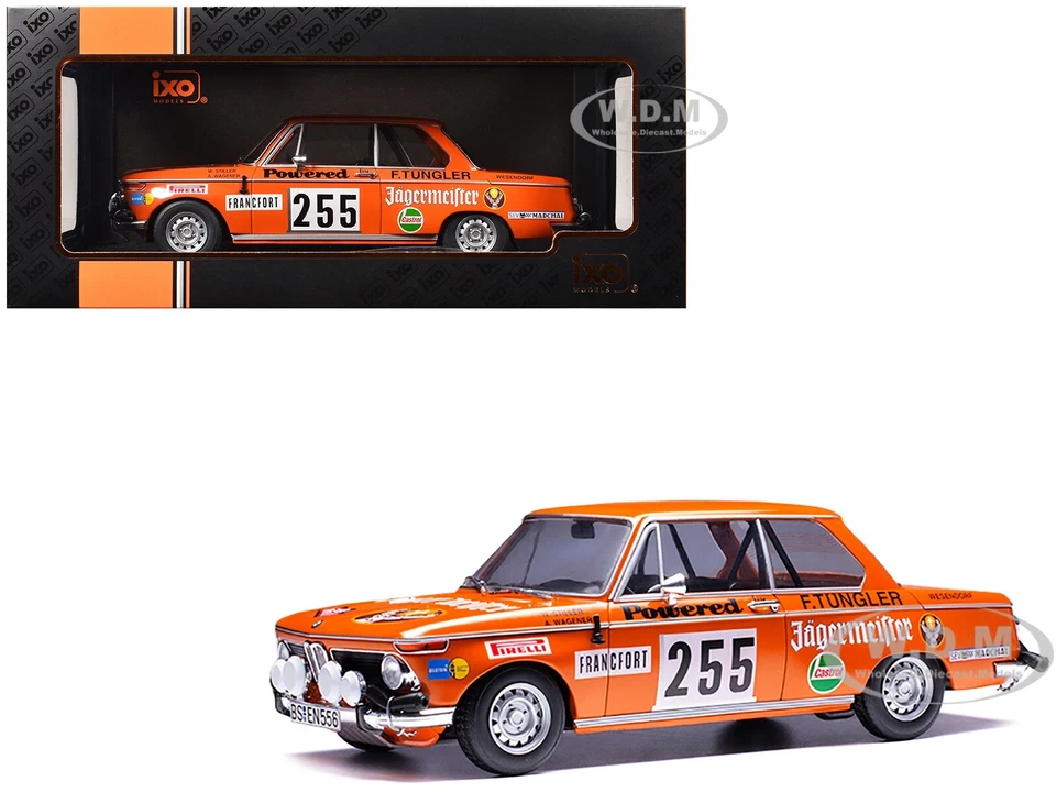 18RMC165 BMW 2002 Jagermeister n255 W.Stiller Rally Monte Carlo 1973 IXO 1/18