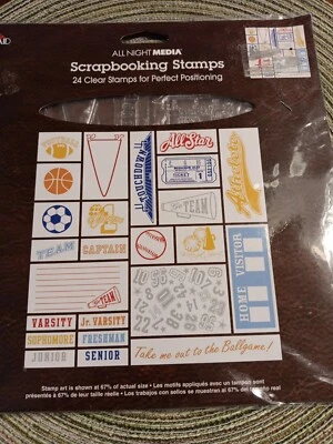 Новые марки для скрапбукинга 24 прозрачные не смонтированные спортивные марки все ночные медиа - Изображение 1 из 4