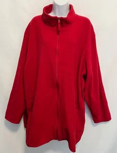 Woman Within Sz 3X (30-32) Red Fleece Jacket - Picture 1 of 9
