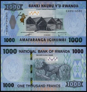RWANDA 1000 FRANCS (P39b) 2019 UNC - Picture 1 of 1