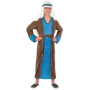 Kids Joseph Costume S -XL Boys Christmas Nativity Shepherd Innkeeper Fancy Dress - Picture 1 of 4