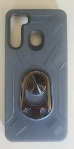 Samsung Galaxy A21 Case/Ring Stand Phone Cover /Tempered Glass Protector Blue - Picture 1 of 9
