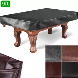Cubierta de mesa de billar impermeable de 9 pies de cuero sintético para muebles de alta resistencia - Imagen 1 de 30
