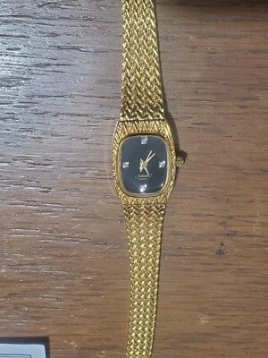 Xavier  womens Quartz Genuine Diamonds Gold Watch  1980's Vintage - Image 1 of 4