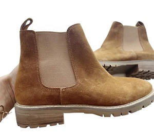 STEVE MADDEN Women’s Leopold Brown Suede Chelsea Ankle Boots NEW Size 6 Leather - Picture 1 of 8