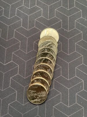 2005 P/D Mixed ￼ 1/4 Quarter Roll (10) Coins Minnesota￼ - Image 1 of 2