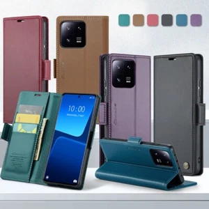 Hülle für Xiaomi Redmi Note 14 13 Pro+ 14C 14T Pro Magnet Handy Leder Case Etui - Picture 1 of 80
