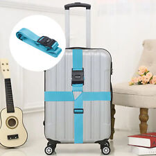 Travel Suitcase Belt Luggage Cross Straps Non-Slip with Combination Lock USA