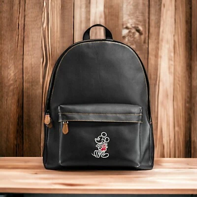 NUEVO CON ETIQUETAS MOCHILA COACH X Disney CARLES EN GUANTE CUERO DE BECERRO Bolso con MICKEY F59018 Foto 1 de 3