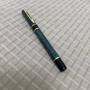 WATERMAN Laureate Marble Green Metal Fountain Pen Gold Plated Medium Nib ‘90s - Picture 1 of 10