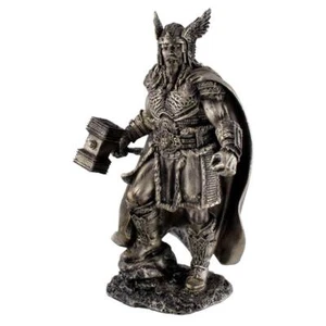 Thor, germanischer Donnergott mit Hammer bronzefarbend - Picture 1 of 8