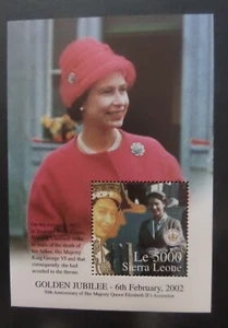 Sierra Leone 2002 Golden Jubilee MS MNH UM unmounted mint - Imagen 1 de 1