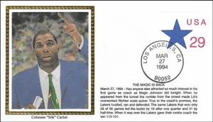 Magic Jonson Basketball Lakers The Magic Is Back USA Colorano Silk FDC 1994 - Picture 1 of 1