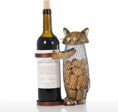 Tooarts Cat Wine Cork Holder,Wine Bottle Cork Holder, Container,Iron Decoration - Image 1 of 4