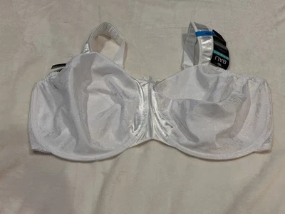 NWT Bali Minimizer Bra 3562 Satin Tracings Underwire White Cushion Straps 46DD - Image 1 of 4
