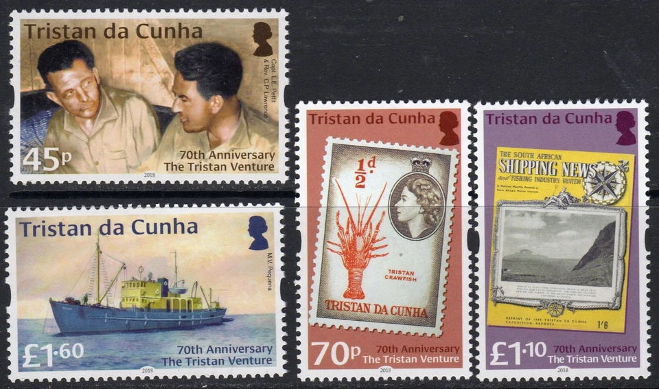 Tristan da Cunha 2018 70 aniversario de Tristan Venture conjunto de 4, MNH Foto 1 de 1