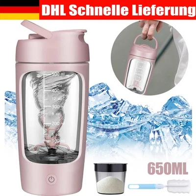 MARKENLOS Elektrischer Protein Shaker Trinkflasche 650ml Eiweiß Shaker Fitness Standmixer