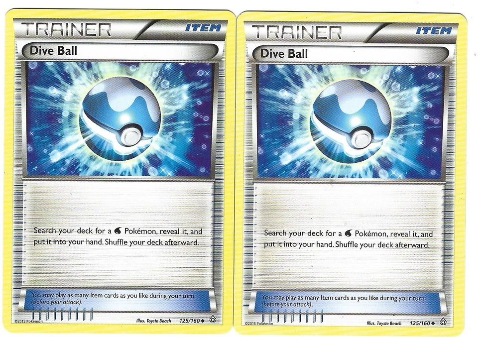 Dive Ball x2 8/10 LP+ Pokemon TCG Primal Clash PRCDB125-01 - Image 1 of 1