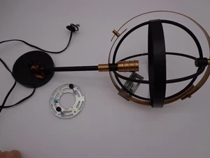 Industrial Orb Mini Pendant 10" Black & Satin Brass ELK Caldwell 15284/1 Light - Picture 1 of 9