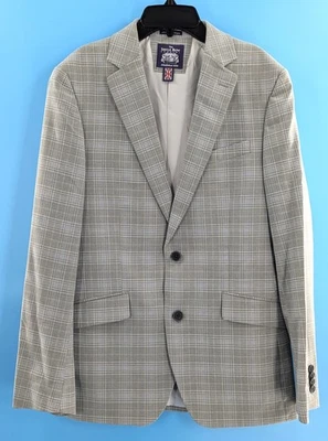 Blazer elástico a cuadros gris Hoxton The Savile Row Co. para hombre talla 38R nuevo sin etiquetas Foto 1 de 4