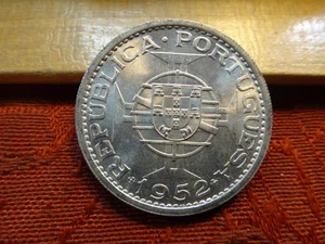 1952 Macau 5 Patacas .720 Silver Uncirculated Coin KM #5 - Free S&H USA - Picture 1 of 2