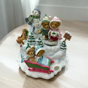 Cherished Teddies Music Box Skater's Waltz Action Musical Christmas Holiday - Picture 1 of 9