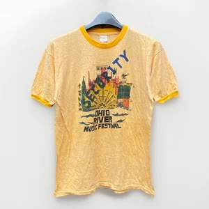 Maglietta Ohio River Music Festival 1975 rara vintage anni 70 Aerosmith Styx Foghat - Foto 1 di 18