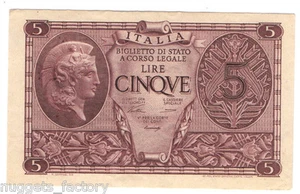 5 Lires Italy 1944 New (709) - Picture 1 of 1