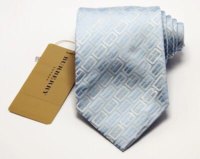 NEW Burberry LIGHT BLUE Mans 100% Silk Tie Authentic Italy Made 3.5" 0350229 - Image 1 of 4