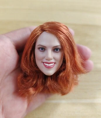1/6 Smile Black Widow Scarlett Johansson Head Carved Fit 12'' Action Figure - Image 1 of 4