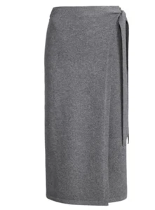 Polo Ralph Lauren Grey Cashmere-Blend Wrap Sweater sz L Skirt NWT$498 - Picture 1 of 7