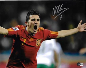 Spain David Villa Autographed 11x14 Photo BAS Beckett Witnessed - Picture 1 of 1