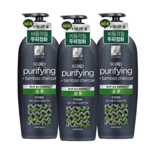 ELASTINE scalp purifying bamboo charcoal Shampoo 680ml(22.99oz) x 3pcs Korea - Picture 1 of 9