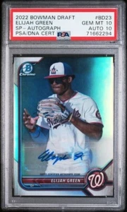 2022 Bowman Draft Elijah Green AUTO SP Variation /99 Nationals ... PSA 10 - Picture 1 of 2