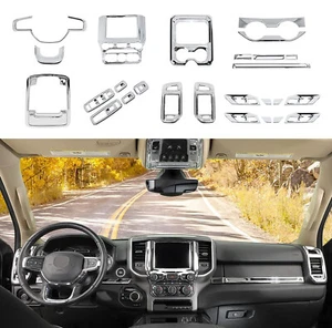 27PCS Chrome Interior Decor Cover Trim for Dodge RAM 2018 2019 2020 Accessories - Bild 1 von 12