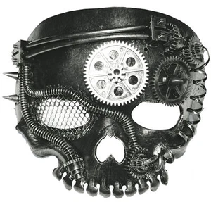 STEAMPUNK SKELETON PARTIAL FACE MASK HALLOWEEN COSTUME MASQUERADE SS73779 - Picture 1 of 1