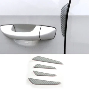 4pcs Anti-Scratch Silver Carbon Fiber Car Door Edge Protector Guards Trims Strip - Picture 1 of 7