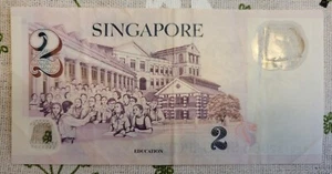 SINGAPORE $2 CIRCULATED BANKNOTE, Very Fine, Multi-Ship Discounts Given - Picture 1 of 2
