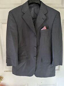 Vittorio St Angelo 3 Piece Suit Jacket 38S Vest Pants  32x 30 Gray Stripe