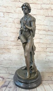 Französischer Bürgerkrieg Trommler Bronze Skulptur Marmorsockel Statue Figurine Figur Kunst - Bild 1 von 10