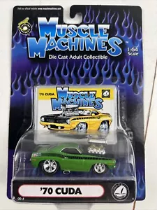 2000 Release Muscle Machines 1970 Plymouth Hemi Cuda 70 Mopar 00-4 Green 1:64 M1 - Picture 1 of 4