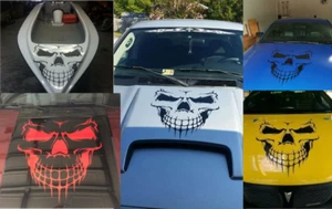 Skull Hood Decal 23" vinyl large Graphic sticker Car Truck Boat tailgate window - Picture 1 of 9