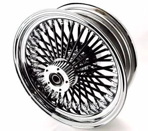 DNA MAMMOTH FAT 52 BLACK SPOKE WHEEL 18x5.5 HARLEY SOFTAIL 200 TIRE - Image 1 of 1