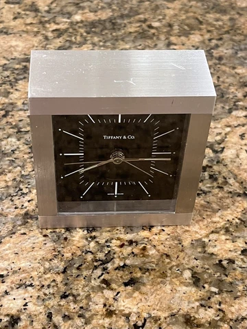 Rare Tiffany & Co. Stainless  Steel Clock Heavy For Parts Or Repair Can’t Open Cover