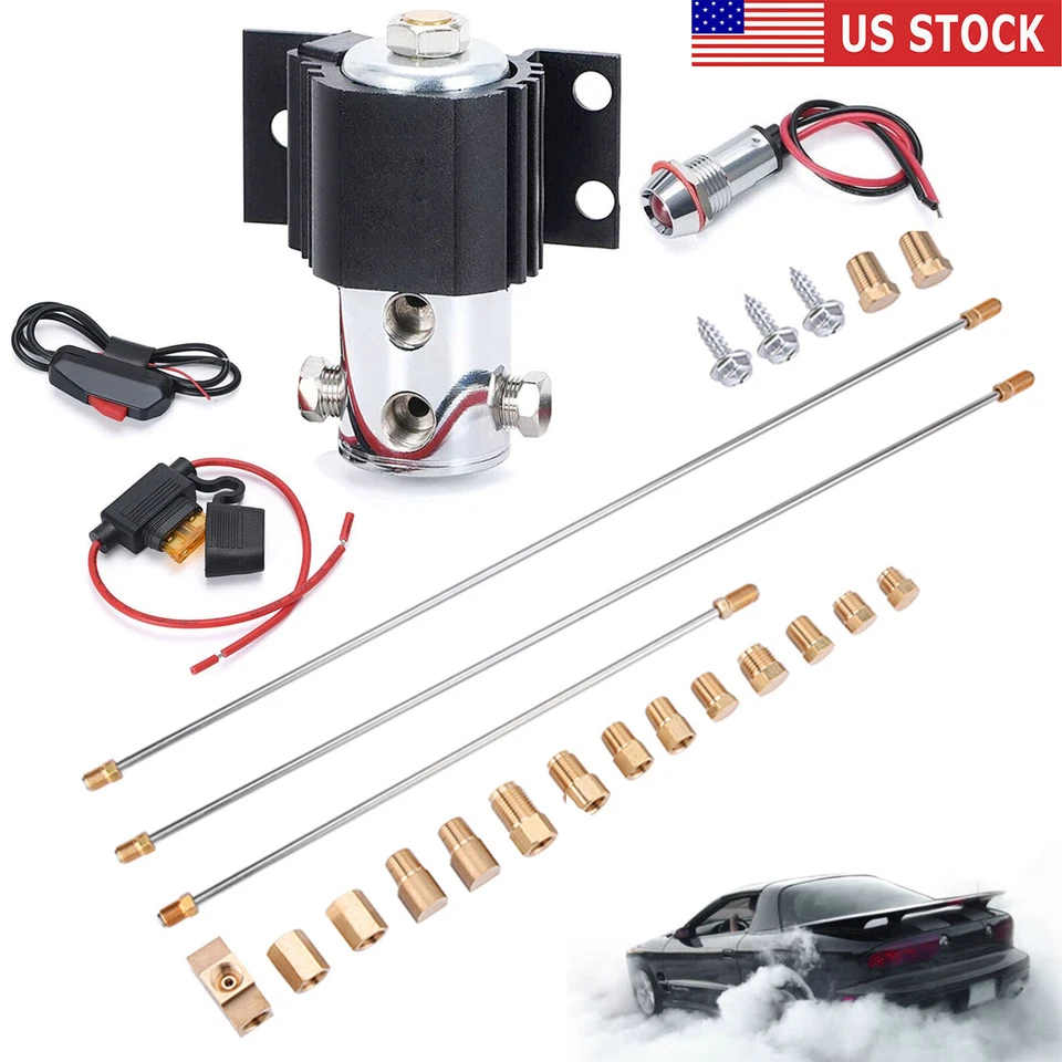Universal Front Brake Line Lock Kit Set Electric Roll Control Hill Holder Black