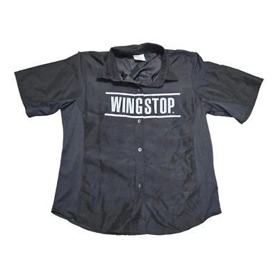 Wingstop Shirt Employee Button Up  Adult Large Image Solutions Black Crew Top - Image 1 of 4